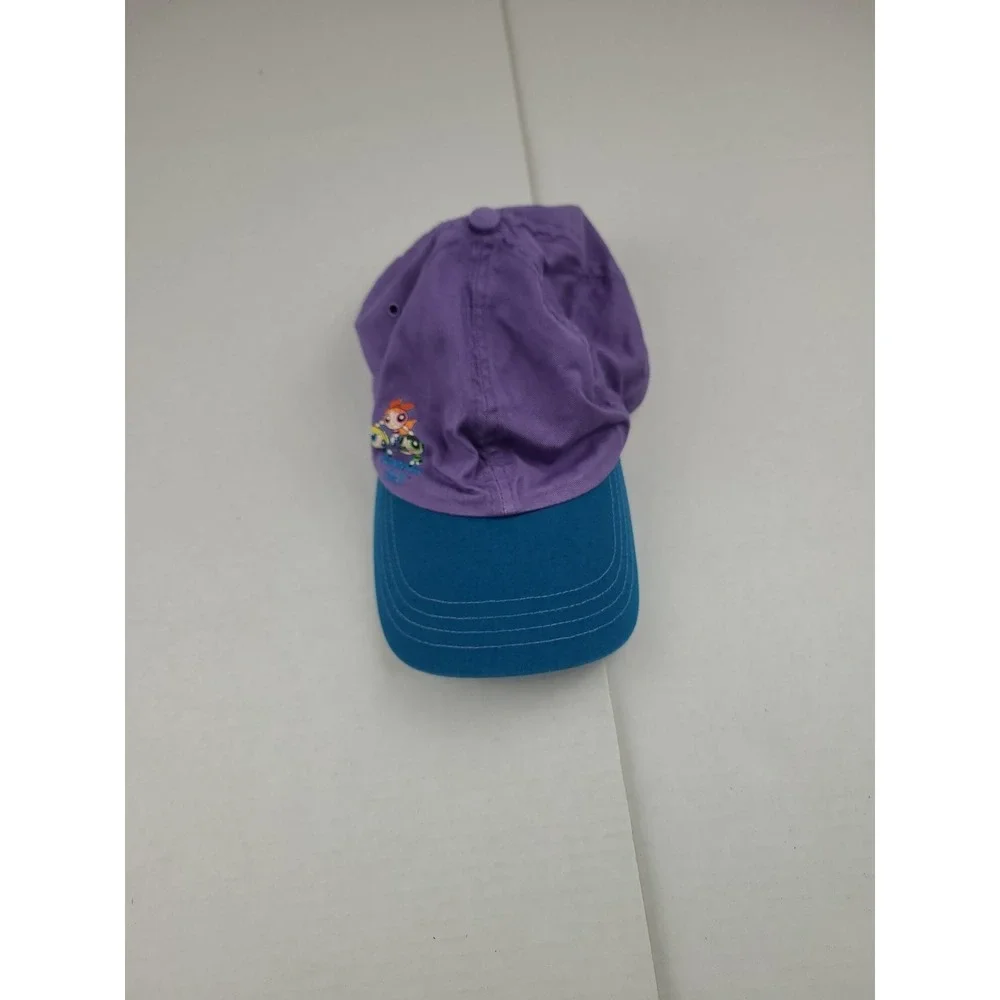 Vtg Powerpuff Girls Cartoon Network Embroidered Hat Purple Kids Youth 2002 Anime